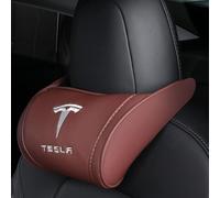 LQFC Cuscino cervicale per Auto per Tesla Model S 2012-2016,Supporto Ortopedico per Il Collo Cuscino ergonomico Morbido Cinghia Invisibile Cuscino Traspirante,Allestimenti Interni,Bronze