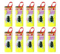 LQIOACU 10 Pezzi Rotolini Acchiappamosche, Acchiappa Mosche, Trappola Mosche per Frutta Appiccicosa, Trappole Adesive per Mosche, Carta Moschicida, Anti Mosche da Interno