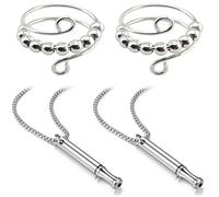 LQIOACU 2 Pezzi Argento Collana Respiratori, Collana Consapevole Antistress, per la Meditazione, il Rilassamento, la Calma, il Rallentamento del Respiro, Con 2 anello