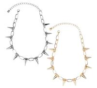LQIOACU 2 Pezzi Collana girocollo donna, Choker Punk Rock, Accessori punk, Collana vintage donna