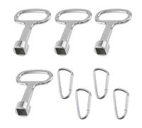 LQIOACU 4 Pezzi Valvola Termosifone, Chiavi per Radiatore con Portachiavi, Chiave Sfiato Termosifone, Chiavi Quadrate da 8.15 mm, per Contatore, Radiatori e Rubinetto