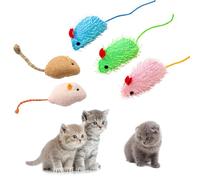 LQIOACU 5 Pezzi Topolino Per Gatti, Topo Peluche, Topo Finto, Topini Gioco Gatto, Topo Giocattolo Per Gatti, Topi Giocattoli Per Gatti