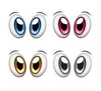 LQIOACU adesivi per occhi da incollare, impermeabili, autoadesivi, per robot tosaerba e aspirapolvere, divertenti adesivi decorativi per robot e dispositivi, 4 paia