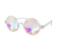 LQIOACU Caleidoscopio Occhiali da Sole Rotondi - Arcobaleno Prisma Psichedelici, Hippie Bambini, Trasparenti Colorate