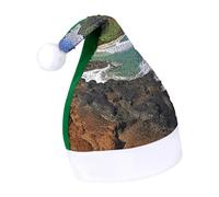 LQPMNK Cappello di Natale, stampa in riva al mare, copricapo invernale per feste e vacanze, cappello di Babbo Natale, caldo e morbido copricapo per le vacanze