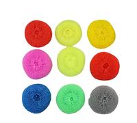 LQQDREX 9 spugne abrasive antigraffio, spugna di plastica per lavare piatti, scrubber rotondi in plastica, riutilizzabili, antiaderenti, a rete, per lavare i piatti