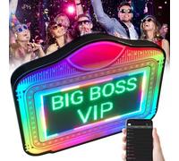 LQQYJSM Espositore per Bottiglie con Lettere A LED, Cambio Colore Modifica Testi Scorrevoli, Cartello Servizio VIP Personalizzabile Display Illuminato A LED Cartello Servizio Bottiglie