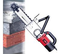 LQQYJSM Motosega Elettrica Calcestruzzo, Tagliatrice Calcestruzzo Portatile Senza Spazzole con 2 Catene/2 Barre Guida, Macchina Taglio Elettrica Scanalature A Parete, Utensile Taglio Motosega 7800W