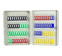 LQRCTRY Armadietto portachiavi, Armadietto portachiavi da parete in acciaio con 80 chiavi e 80 etichette multicolore beige 37x28,5x7,5 cm / 14,6x11,2x3 pollici
