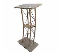 LQRCTRY Podio, Podio Curvo Portatile Alto 47 Pollici, Chiesa in Piedi for discorsi(Gold)