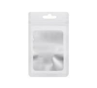 LQRCTRY Sacchetti di plastica con cerniera, 100 pezzi Zip Lock Sacchetto di alluminio colorato con foro for appendere Finestra trasparente opaca(White,20X30CM-OTHER)