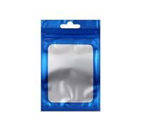 LQRCTRY Sacchetti di plastica con cerniera, 100 pezzi Zip Lock Sacchetto di alluminio colorato con foro for appendere Finestra trasparente opaca(Blue,20X30CM-OTHER)