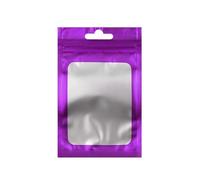 LQRCTRY Sacchetti di plastica con cerniera, 100 pezzi Zip Lock Sacchetto di alluminio colorato con foro for appendere Finestra trasparente opaca(Purple,14X20CM-OTHER)