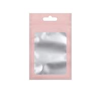 LQRCTRY Sacchetti di plastica con cerniera, 100 pezzi Zip Lock Sacchetto di alluminio colorato con foro for appendere Finestra trasparente opaca(Pink,20X30CM-OTHER)