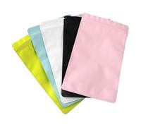 LQRCTRY Sacchetti di plastica con cerniera, 50 pezzi nero opaco bianco rosa buste piatte termiche con chiusura a zip in Mylar(Black,20x30cm)