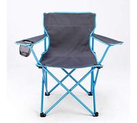 LQRCTRY sedia da campeggio, Sedia da campeggio pieghevole con schienale in rete, portabicchieri, tasca, borsa a tracolla, 100 kg, multicolore(Blue)