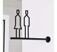 LQRCTRY Segnale di ripristino, Cartelli for Bagno in Metallo, for Uomo e Donna, da Appendere alla Parete, Neri, 11,6x7 Pollici(C)