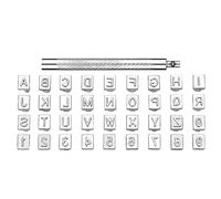 LQRCTRY Set di timbri con Lettere in Metallo, Set di 36 punzoni for Incisione su Pelle, Diverse Misure for la Lavorazione della Pelle(L)