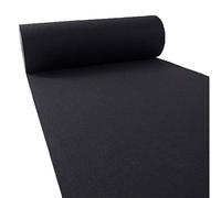 LQRCTRY Tappeto per interni, Corridore for navata nuziale Tappeto bianco for esposizione Decorazione(Black,1.2 * 50m)