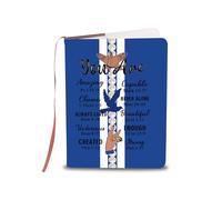 LQRI Blue And White Sorority Leather Notebook You Are Amazing Bible Verse Notebook 1920 Sorority Gift for Finer Women (Blue And White)