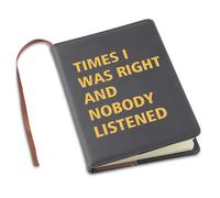 LQRI Coworker Appreciation Gifts Leather Notebook Time I Was Right And Nobody Listened Funny Sarcastic Notebook Humor Gifts (black)