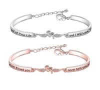 LQRI Set di braccialetti commemorativi per la perdita della gravidanza, con ali d'angelo, impronte d'angelo, gioielli commemorativi, regalo per aborto spontaneo, regalo per la perdita dei bambini