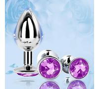 LQSSA α ρ Splendido Set di Tre Pietre Preziose Viola, Giocattoli Unici E Affascinanti in Acciaio Inossidabile, Design A Fondo Rotondo
