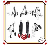 LQSSA ̶ ̶ ̶̣ ̶ ̶ ̶σ̶ ̶ ̶ Girevole A 360 Gradi Rossa Tripla Appesa sopra La Porta, Sedia A Dondolo Yoga Regolabile in Nylon, Regali per Uomini E Donne.