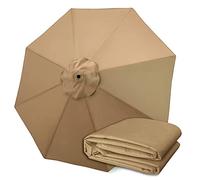 LQSSA 6/8 Costole Nuovo Copertura Di Ricambio Di Ombrello in Tetto in Tessuto in Poliestere Anti-Uv, Tessuto in Poliestere Resistente Alla Lacrima Anti-Uv/Khaki/3.0M/10Ft (8-Ribs)
