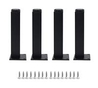 LQSSA Gambe Di Mobili per il Servizio Pesante, Piedi Di Divano Addensato, Gambe Dell'Armadio in Lega Di Alluminio Regolabili, Gambe Di Supporto Quadrate/Black/15Cm(5.9In)