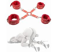 LQSSA Set per Allenamento Yoga, Anelli Morbidi per Mani E Piedi, Regolabili, Regalo per Uomo Donna (Rosso) ̣ σ α