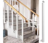 LQSYBHD Balaustra per Scale con Montaggio Laterale, Ringhiera per Terrazza con Staffa Regolabile A 270° e Kit di Viti, Montante per Colonna Quadrata in Metallo per De(Size:100cm/39.3inch,Color:Bianco)