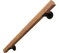 LQSYBHD Corrimano in Legno Massello,Set Ringhiera per Scale Interne,Corrimano da Parete con Robuste Barckets in Metallo,Corrimano da Parete,Passamano per Interni O Esterni(Size:4.6ft/140cm)