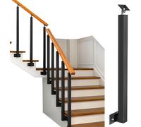 LQSYBHD Ringhiere per Scale con Montaggio Laterale, Pali per Balaustre per Interni Regolabili A 270°, Kit per Ringhiere in Metallo Nero con Base A Staffa Piatta e Kit di Viti per S(Size:95cm/37.4inch)