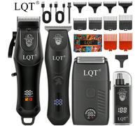 LQT (4 pezzi/3 pezzi/1 pezzo) Set di strumenti per la cura personale maschile per uso domestico - Tagliacapelli ricaricabile, Rifinitore per barba, Rifinitore per orecchie e naso ed Rasoio elettrico,