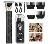 LQT Kit di regolabarba per baffi, peli del naso, dettagli leggeri e toelettatura con batteria bagnata/asciutta