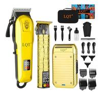 LQT Kit tagliacapelli professionale senza fili, rasoio ricaricabile per uomo, con lame di precisione e accessori, set per taglio di capelli da barbiere