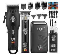 LQT Tagliacapelli da uomo professionale, kit e set di regolabarba, rasoio elettrico da uomo, rasoio elettrico, macchina per tagliare i capelli con display a LED, regalo per barbiere festa del papà