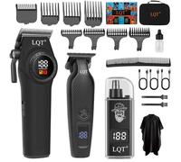 LQT Tagliacapelli da uomo, trimmer per uomo, regolabarba elettrico, trimmer per capelli, nero, set H