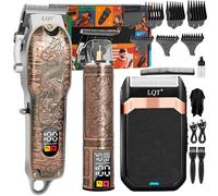 LQT Tagliacapelli professionale da uomo, senza fili, con leva per dissolvenza regolabile, display a LED, batteria a lunga durata, per uso domestico e barbiere