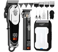 LQT Tagliacapelli professionale senza fili da uomo, con display a LED, kit tagliacapelli ricaricabile con lame di precisione, regalo per la festa del papà, Natale