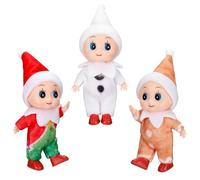 LQTSLFM 3 Pezzi Elfo di Natale, Bambola Mini Pupazzo, Elfo di Babbo Natale, Regali per Ragazze e Ragazzi