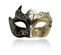 LQTSLFM Maschera Veneziana Uomo, Vintage Maschera da Ballo Mascherato, Maschere Veneziana per Carnevale Halloween Mascherata Festa Accessori (C)