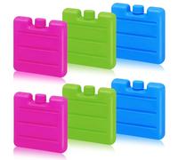 LQTSLFM Piccolo Ghiaccioli per Borsa Frigo, 6 Pezzi Mini Siberini per Borsa Termica, Piatto Mattonelle Ghiaccio, Portatile Tavolette Ghiaccio per Picnic, Pesca, Viaggi, Campeggio (Blu+Verde+Rosa)
