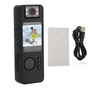 Lquminesque Telecamera da indossare 1080P HD, telecamera piccola e indossabile con display da 1,54 pollici e obiettivo girevole a 180 gradi, videoregistratore tascabile con clip posteriore e