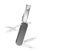 LQUYTA 1 Pezzo Multifunzione Tagliaunghie per Unghie 4 in 1 Tagliaunghie Lima per Unghie Forbici e Coltellino Portachiavi Compatto Trasportabile per Esterno (Argento)