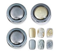 LQUYTA 3 Pezzi Chrome Nail Powder Fata Polvere per Unghie Highlight Cromo Metallo Effetto Specchio Micro Lucente Salon Adatto per DIY Stile Unghie (2 Argento 1 Oro)