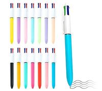 LQUYTA Penna Multicolore Tutto in Uno, 14 Pezzi 4 Colori Penne, 4 in 1 Penne a Sfera Retrattili, per studenti, cancelleria per ufficio, cancelleria