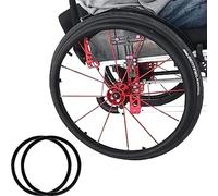 LQVAIPT Copricerchi for Sedia a rotelle, Striscia for Cerchioni for Sedia a rotelle da 24 Pollici, Anelli for Sedia a rotelle Antiscivolo in Silicone Resistenti all'Usura(Black,24in)