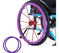 LQVAIPT Copricerchi for Sedia a rotelle, Striscia for Cerchioni for Sedia a rotelle da 24 Pollici, Anelli for Sedia a rotelle Antiscivolo in Silicone Resistenti all'Usura(Purple,22in)